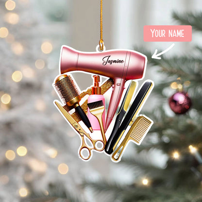 Shineful Personalized 2D Acrylic Ornament Chic Hair Stylist