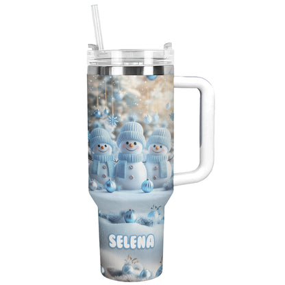 Shineful Tumbler Personalized Cute Snowman Triplet