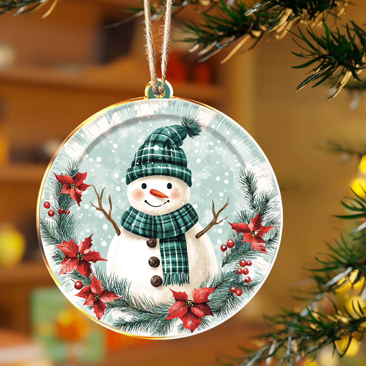 Shineful 2D Acrylic Ornament Winter Cheer Snowman