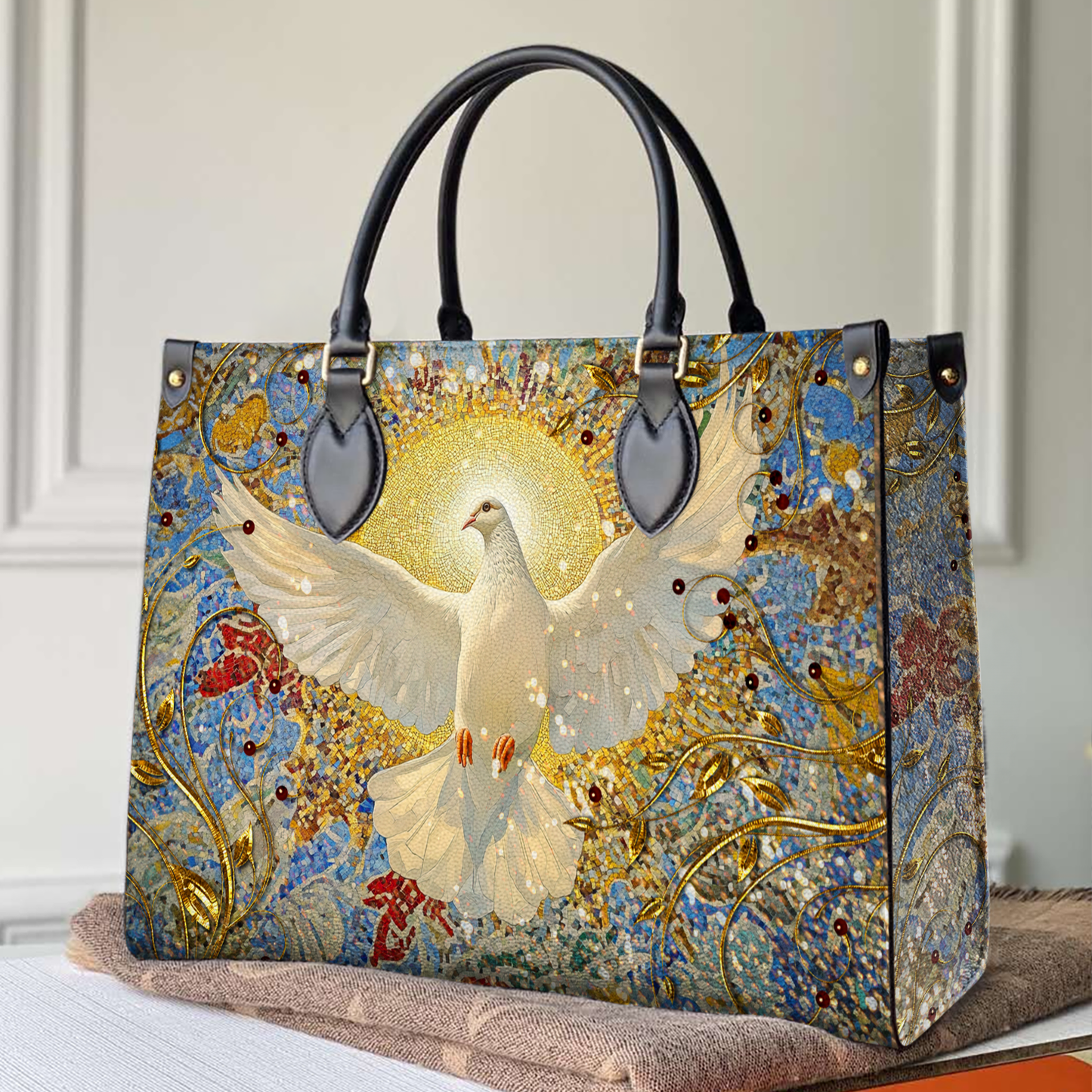 Sac en cuir brillant Saint-Esprit