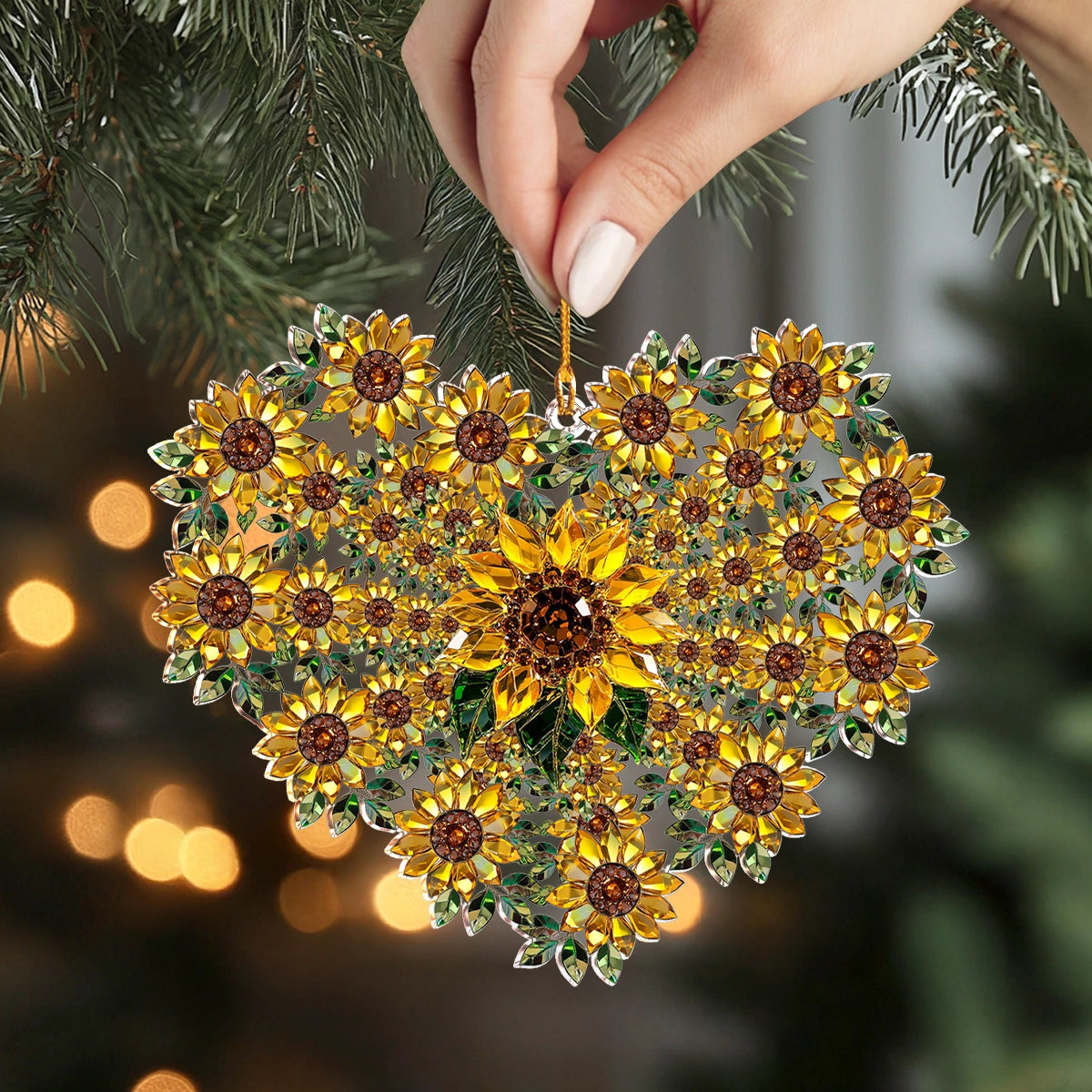 Shineful 2D Acrylic Ornament Sunflower Heart - Radiant Bloom of Love