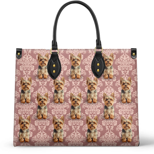 Shineful Leather Bag Elegant Yorkie Bliss