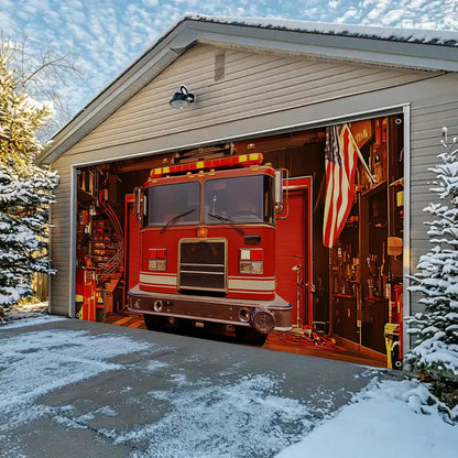 Shineful Garage Door Banner Decoration - Firefighter Station Glory