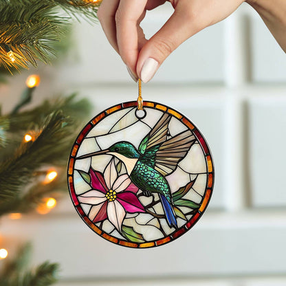 Shineful 2D Acrylic Ornament Stained Glass Hummingbird