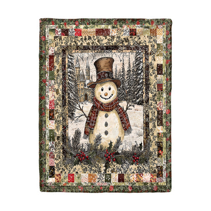 Shineful Fleece Blanket Vintage Snowman