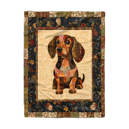 Shineful Fleece Blanket Dachshund Delight