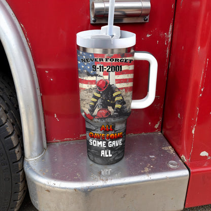 Shiny Tumbler „Never Forget“ 9/11 Memorial Feuerwehrmann