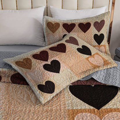 Shineful All Season Quilt 3-Piece Set - Warm Heart