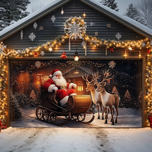 Shineful Garage Door Banner Decoration - Santa’s Christmas Journey
