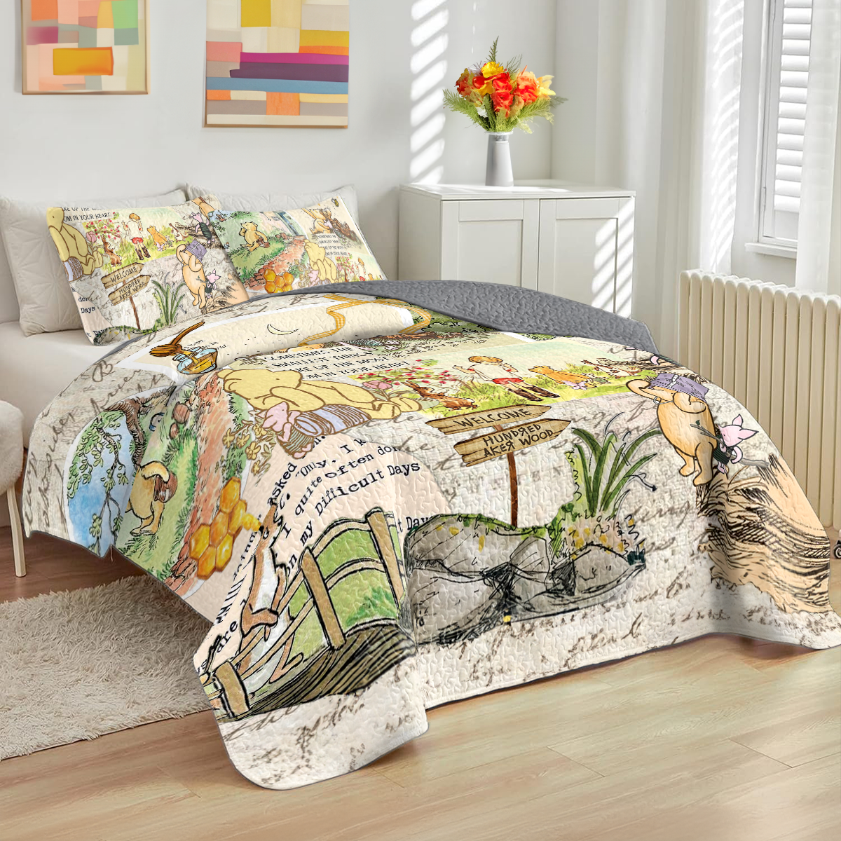 Shineful All Season Quilt 3-Piece Set Pooh Forest Dreams