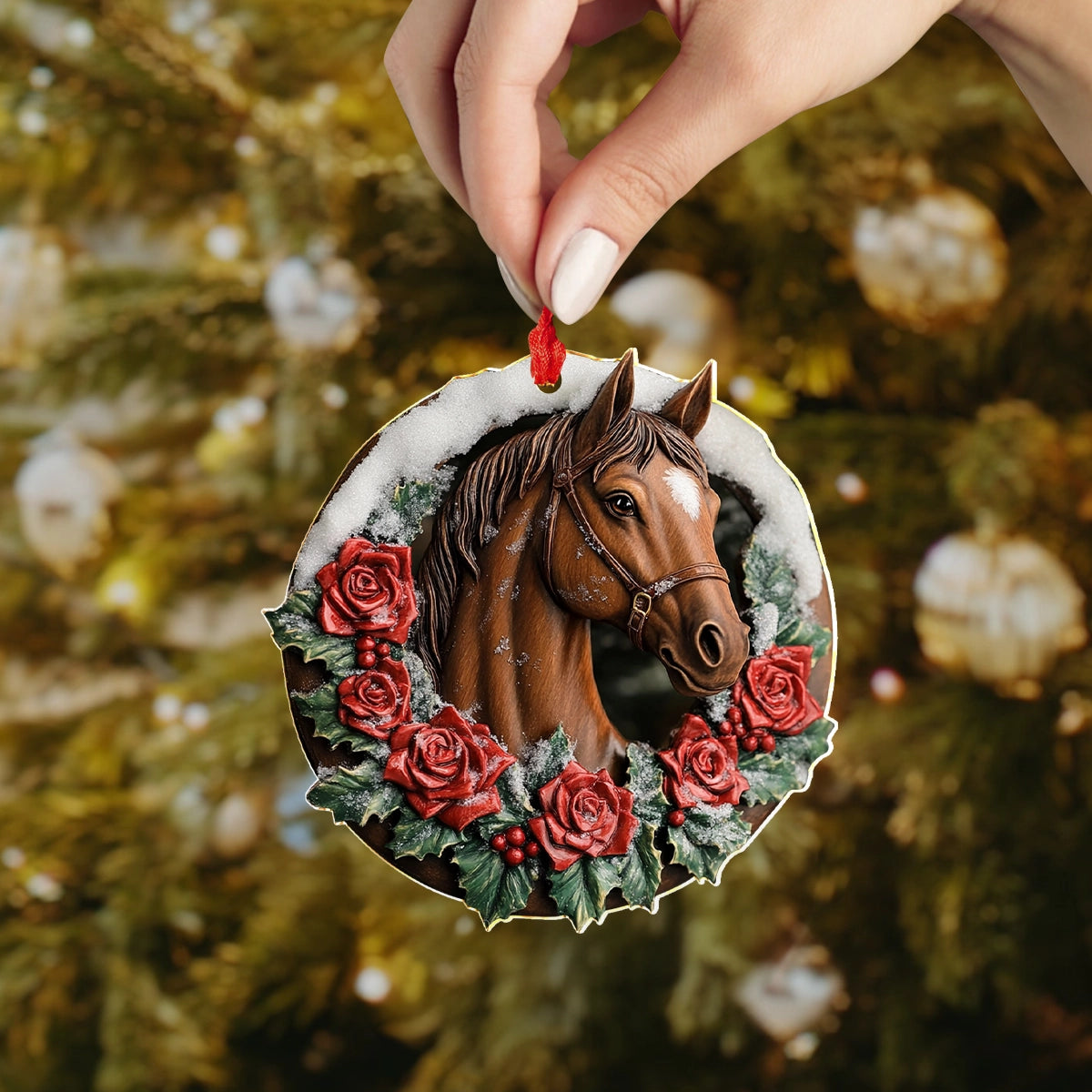 Shineful 2D Acrylic Ornament Magic Rose Horse