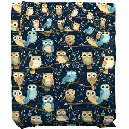 Shineful 4-Piece Bed Sheet Set Owl Wisdom Dream