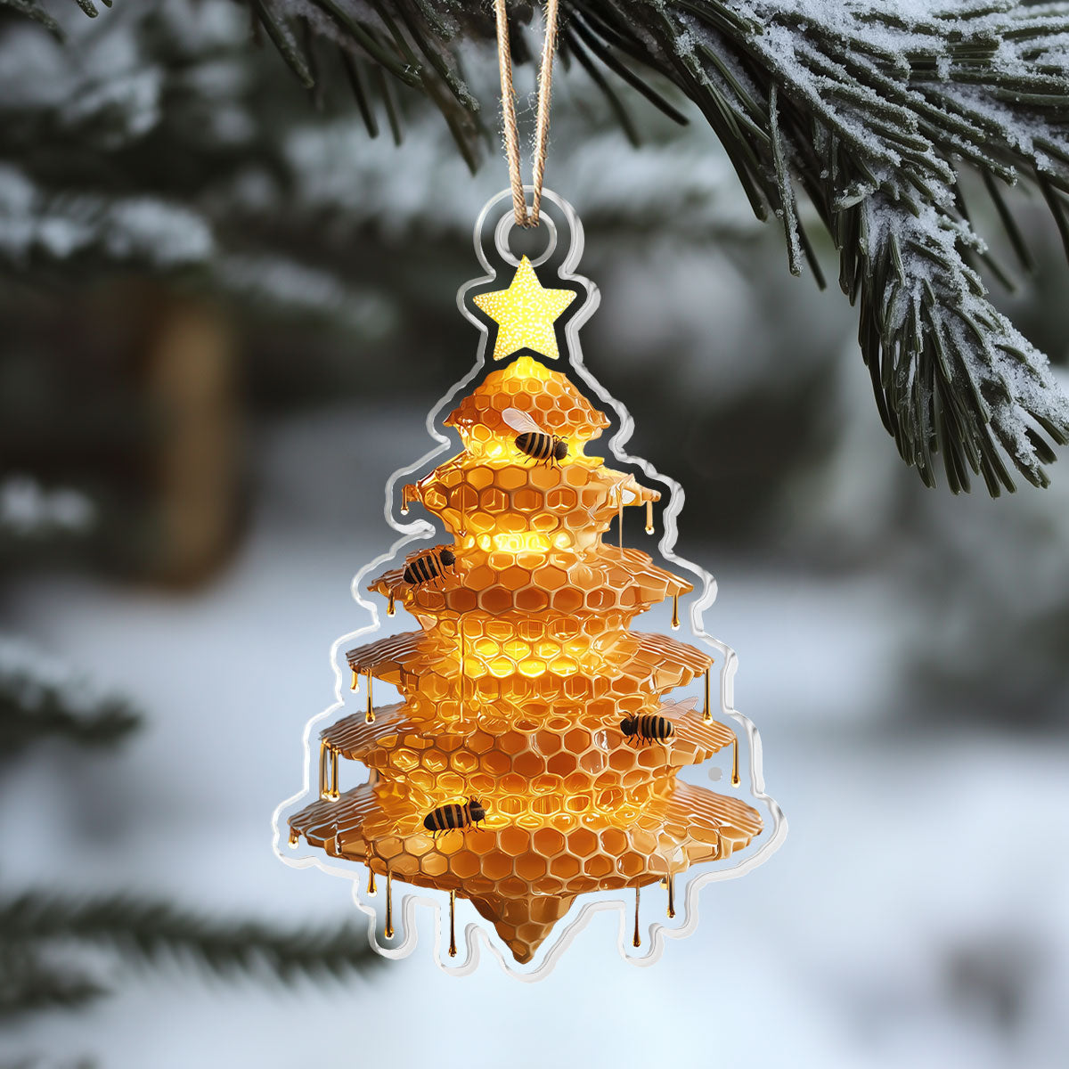 Shineful 2D Acrylic Ornament - Honeycomb Christmas Tree Collection