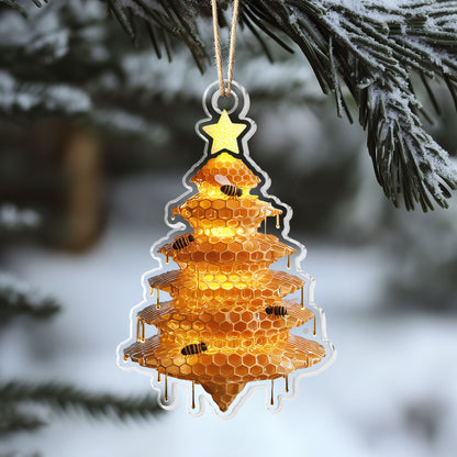 Shineful 2D Acrylic Ornament - Honeycomb Christmas Tree Collection