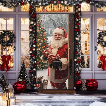 Shineful Door Cover Santa Claus Holiday