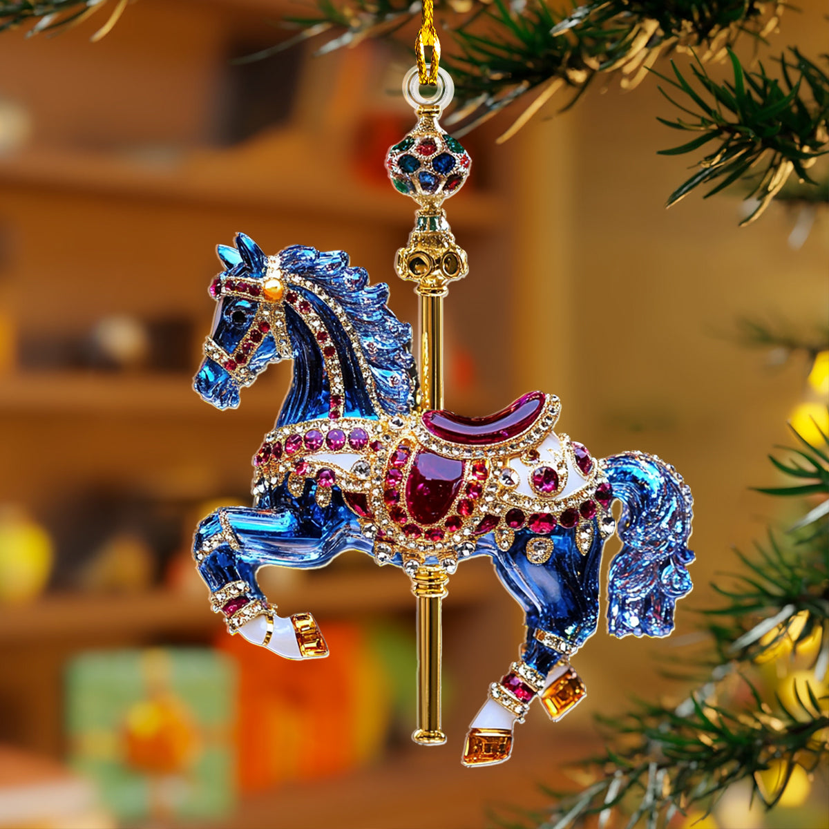 Shineful 2D Acrylic Ornament Crystal Carousel Horse