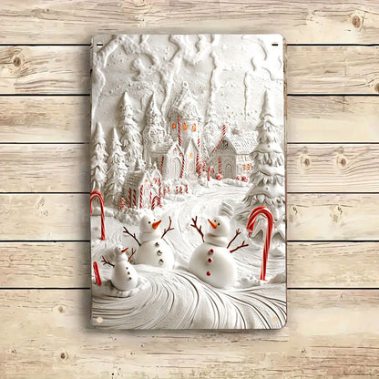 Shineful 2D Flat Print Metal Sign Amazing Snowmen Hometown