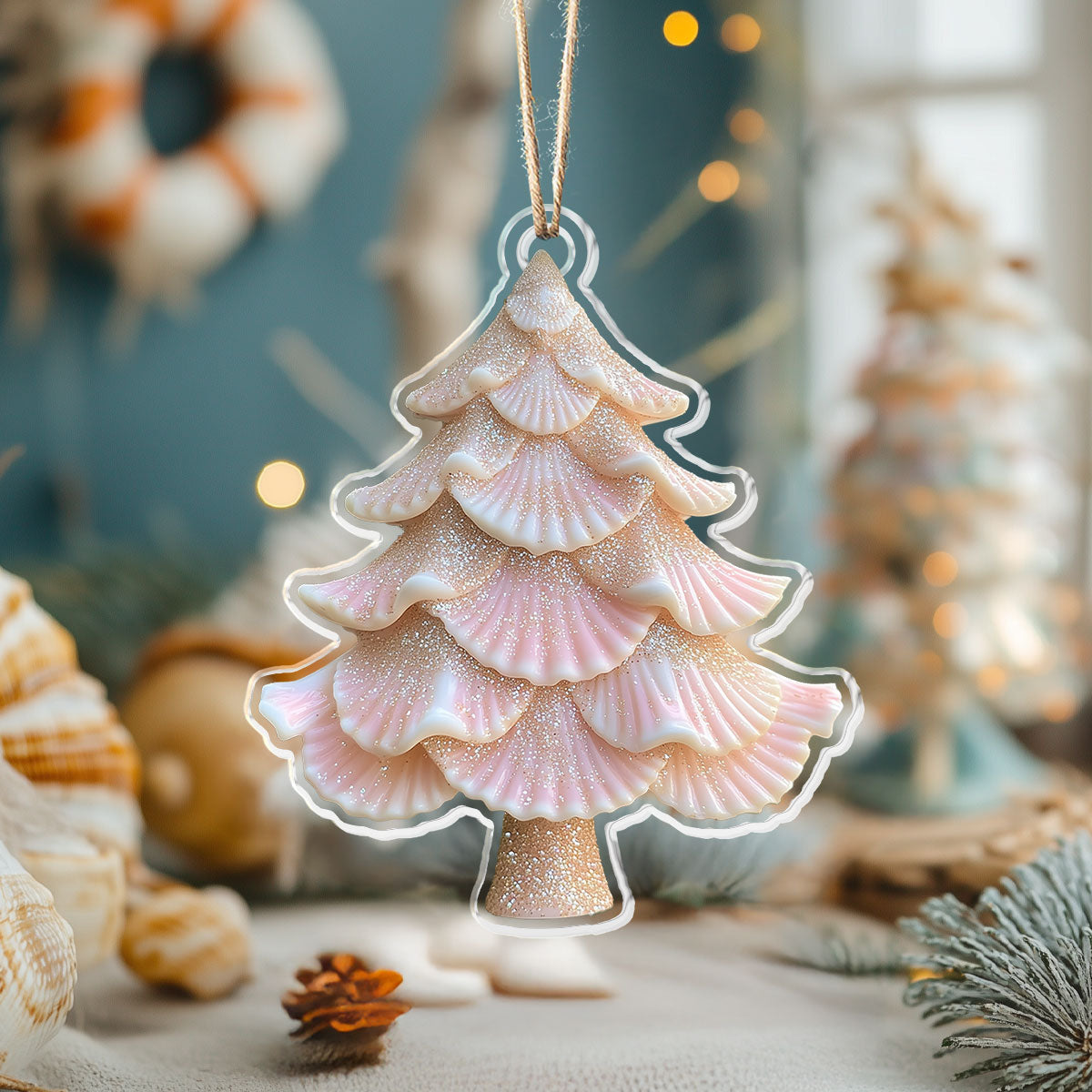 Shineful 2D Acrylic Ornament - Seashell Christmas Tree