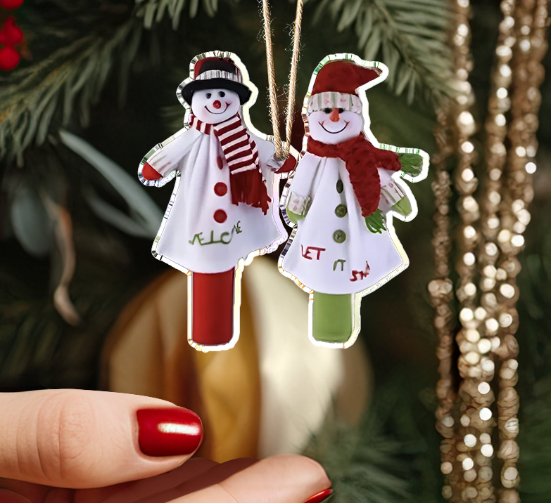 Shineful 2D Acrylic Ornament - Jolly Snowman Duo