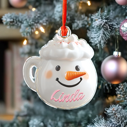 Shineful Personalisierte 2D Acryl Ornament Charmante Weihnachten Festliche Tasse