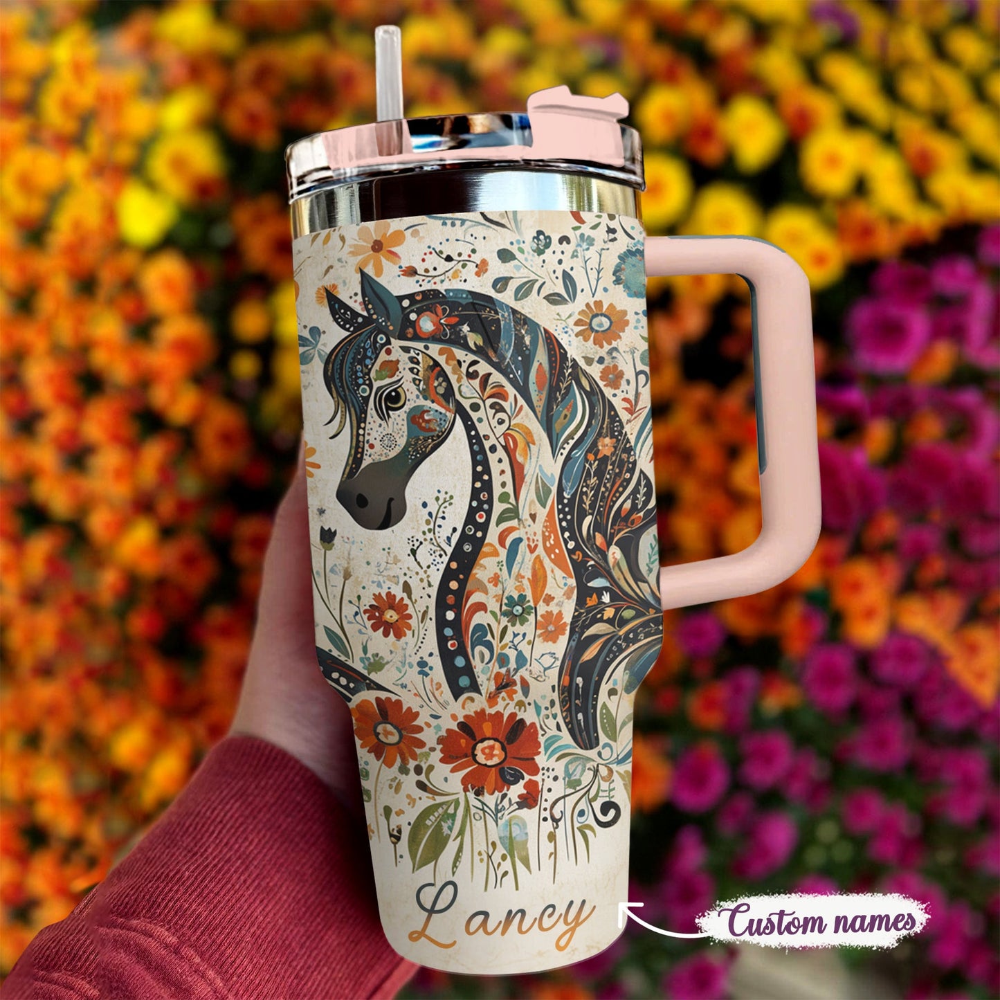 Shineful Tumbler Floral Spirit Horse