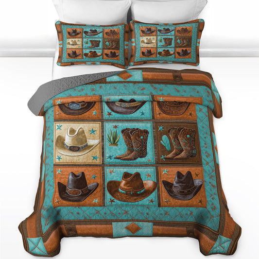 Shineful All Season Quilt 3-Piece Set Western Cowboy Vibe