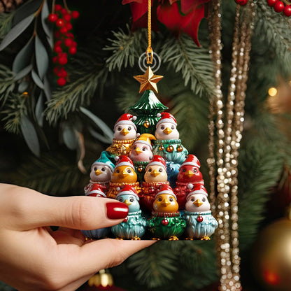 Shineful 2D Acrylic Ornament Merry Chickmas