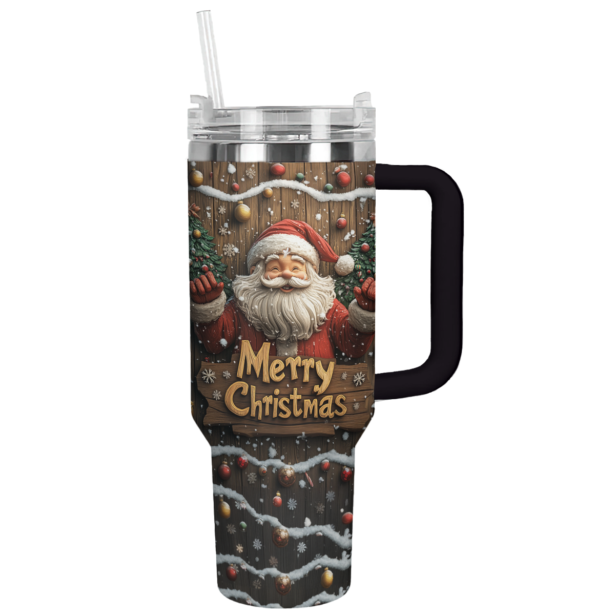 Shineful Tumbler Wooden Santa Delight