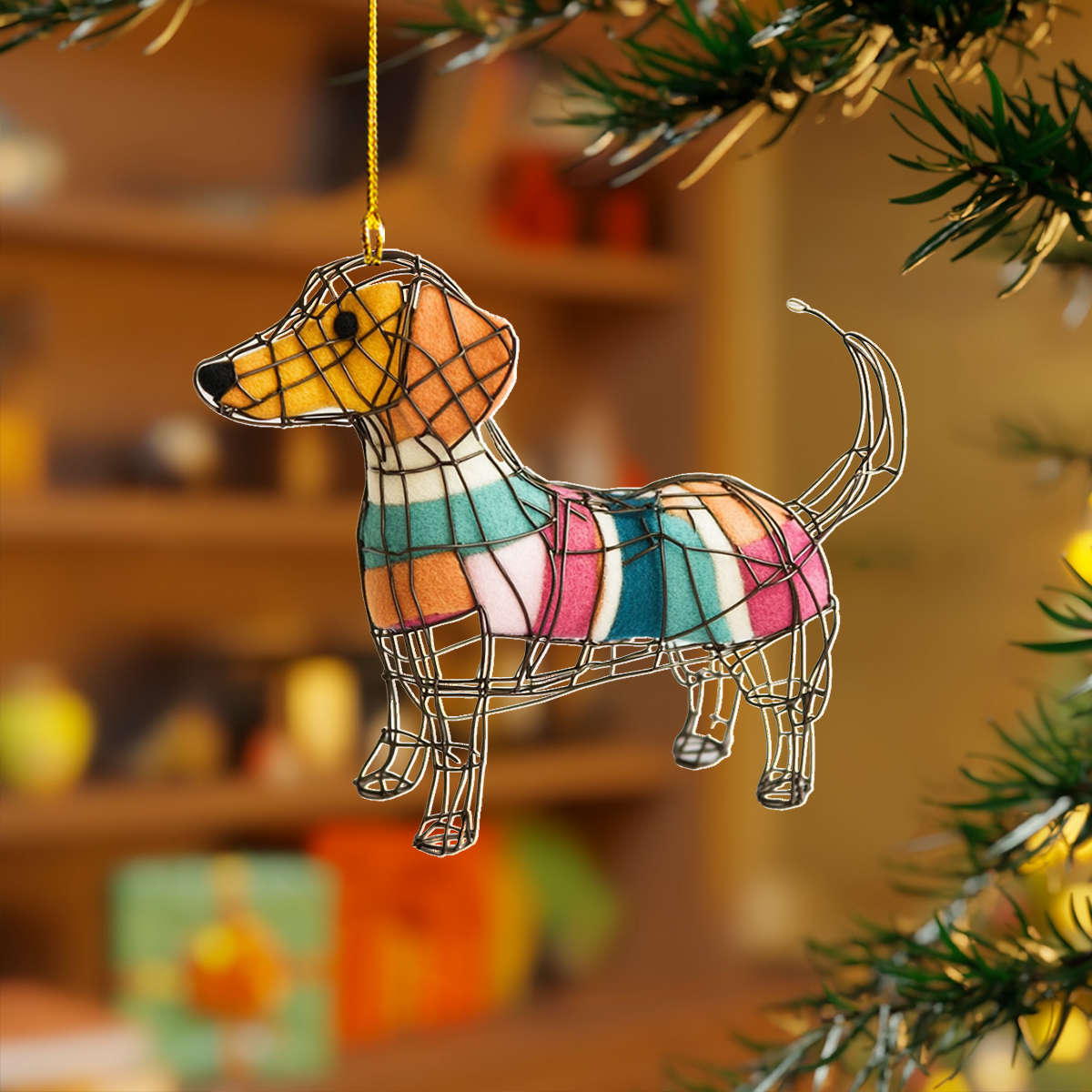 Shineful 2D Acrylic Ornament - Dashing Dachshund Delight