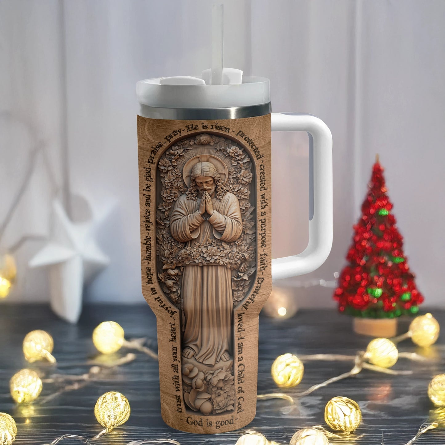 Shineful Tumbler Wooden Bible Verses