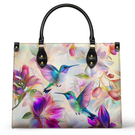 Shineful Leather Bag  Floral Hummingbird Elegance