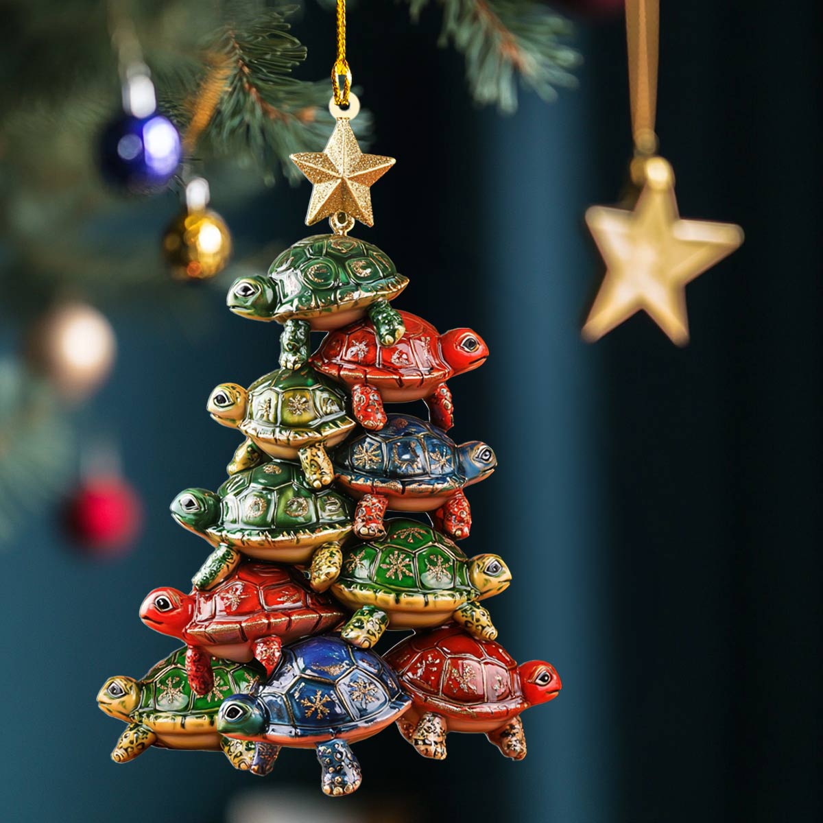 Shineful 2D Acrylic Ornament Turtley Merry Christmas Tree