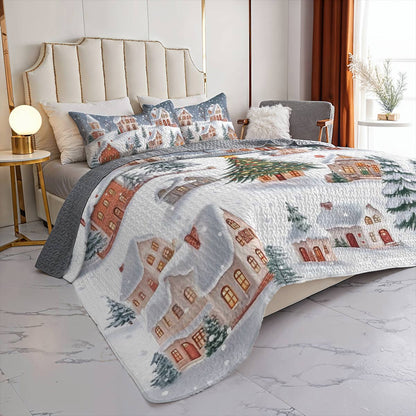 Shineful All Season Quilt 3-Piece Set Christmas Hometown Love