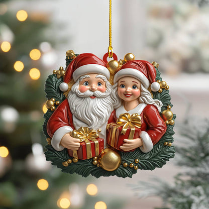 Shineful 2D Acrylic Ornament Jolly Claus Couple