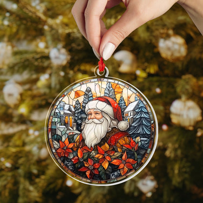 Shineful 2D Acrylic Ornament - Santa’s Stained Glass Keepsake