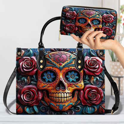 Shineful Leather Bag Vivid Skull and Roses