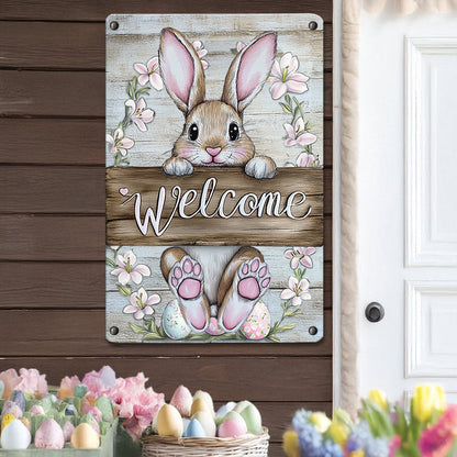 Shineful 2D Metal Sign Easter Welcome