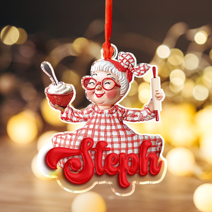 Shiny personalisierte 2D Acryl Ornament Granny Backen Liebe