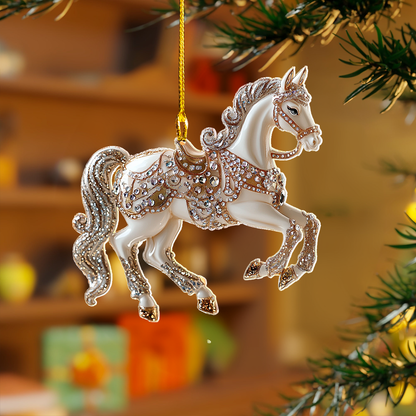 Shineful 2D Acrylic Ornament - Ivory Horse Grace