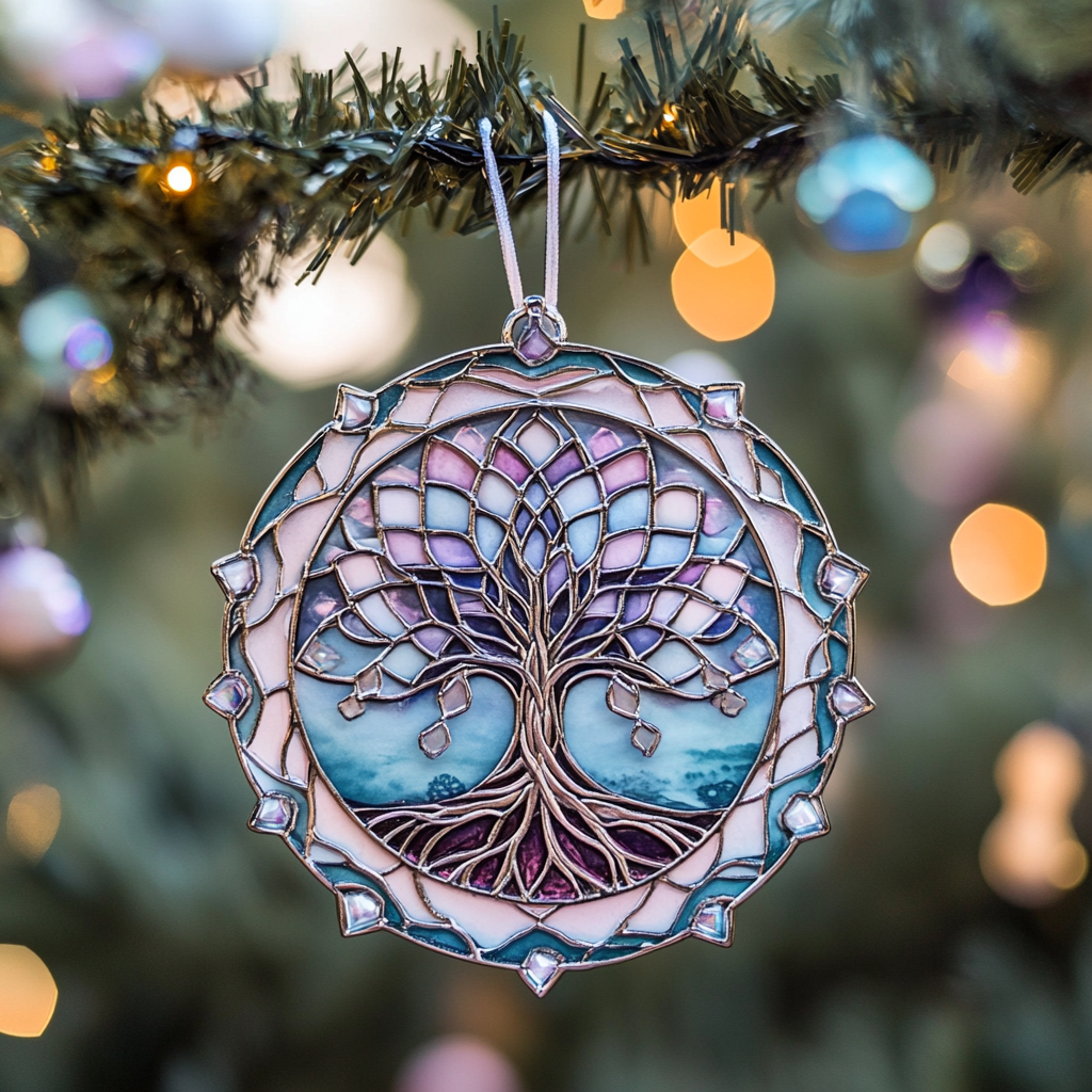 Shineful 2D Acrylic Ornament - Stained Glass Tree of Life