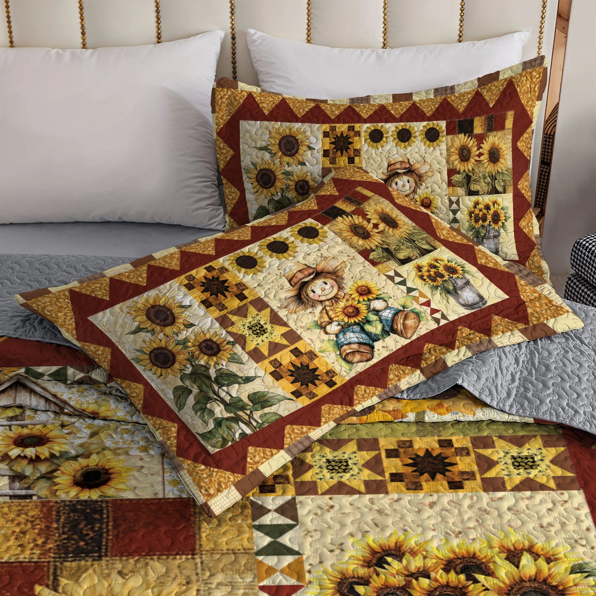 Shineful All Season Quilt 3-Piece Set Sunlit Farm Patchwork