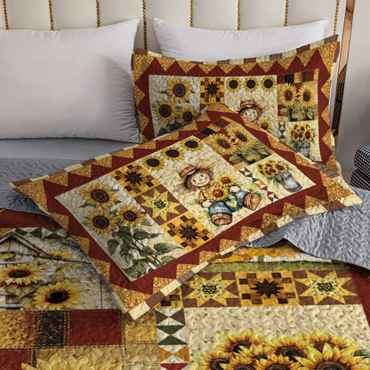 Shineful All Season Quilt 3-Piece Set Sunlit Farm Patchwork