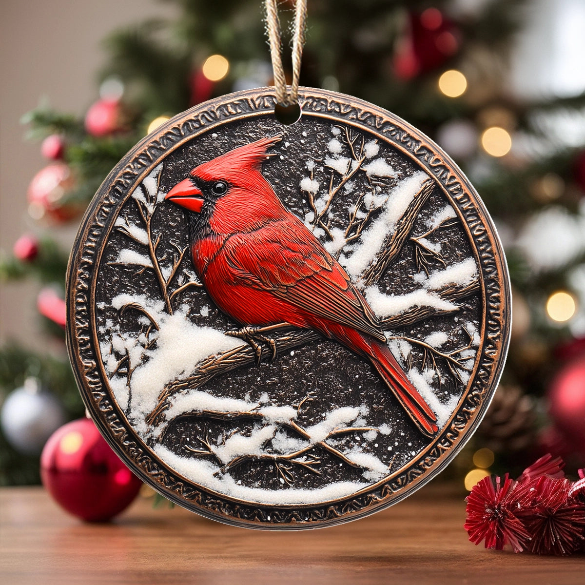 Shineful 2D Acrylic Ornament - Winter Cardinal