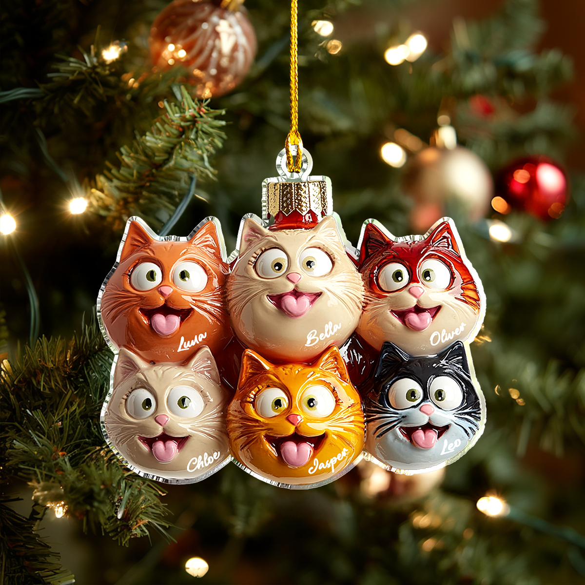 Shineful Personalized 2D Acrylic Ornament My Kitty Crew