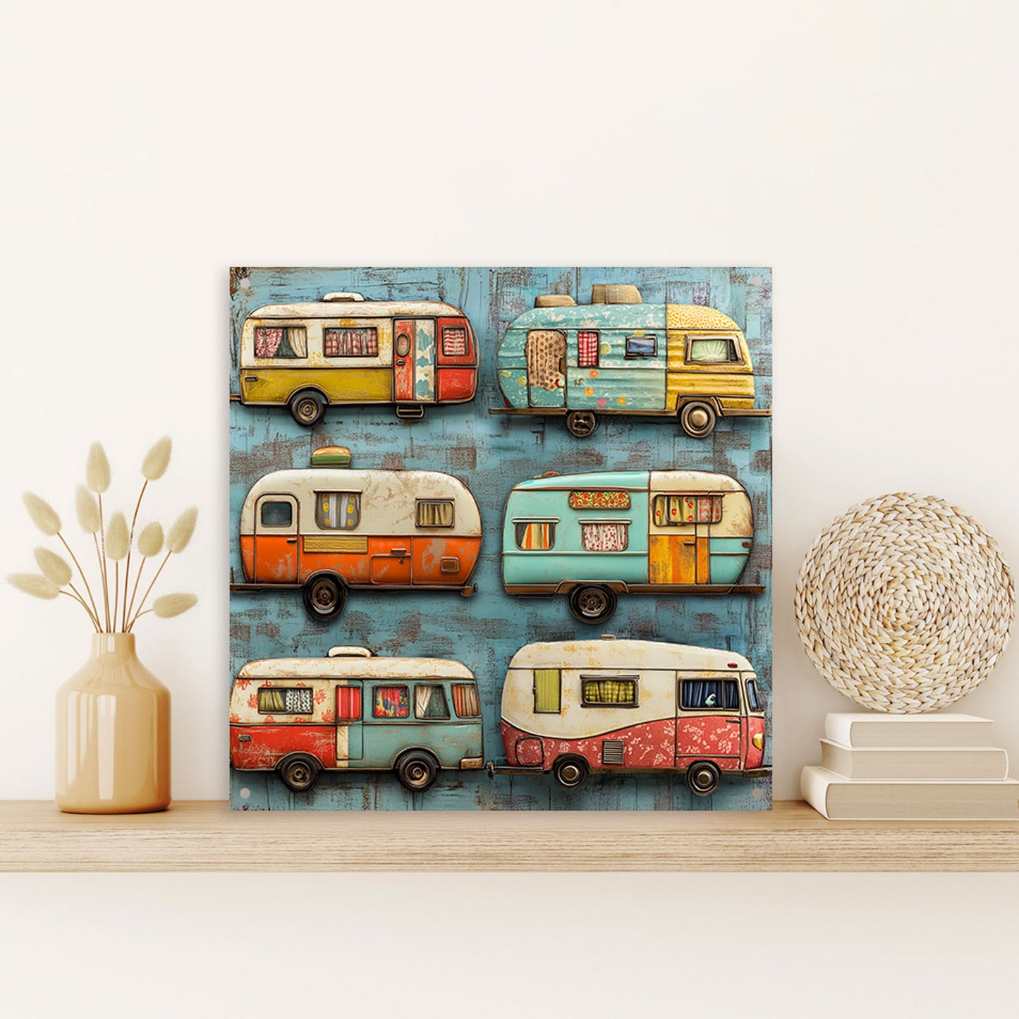 Shineful 2D Metal Sign Retro Camper