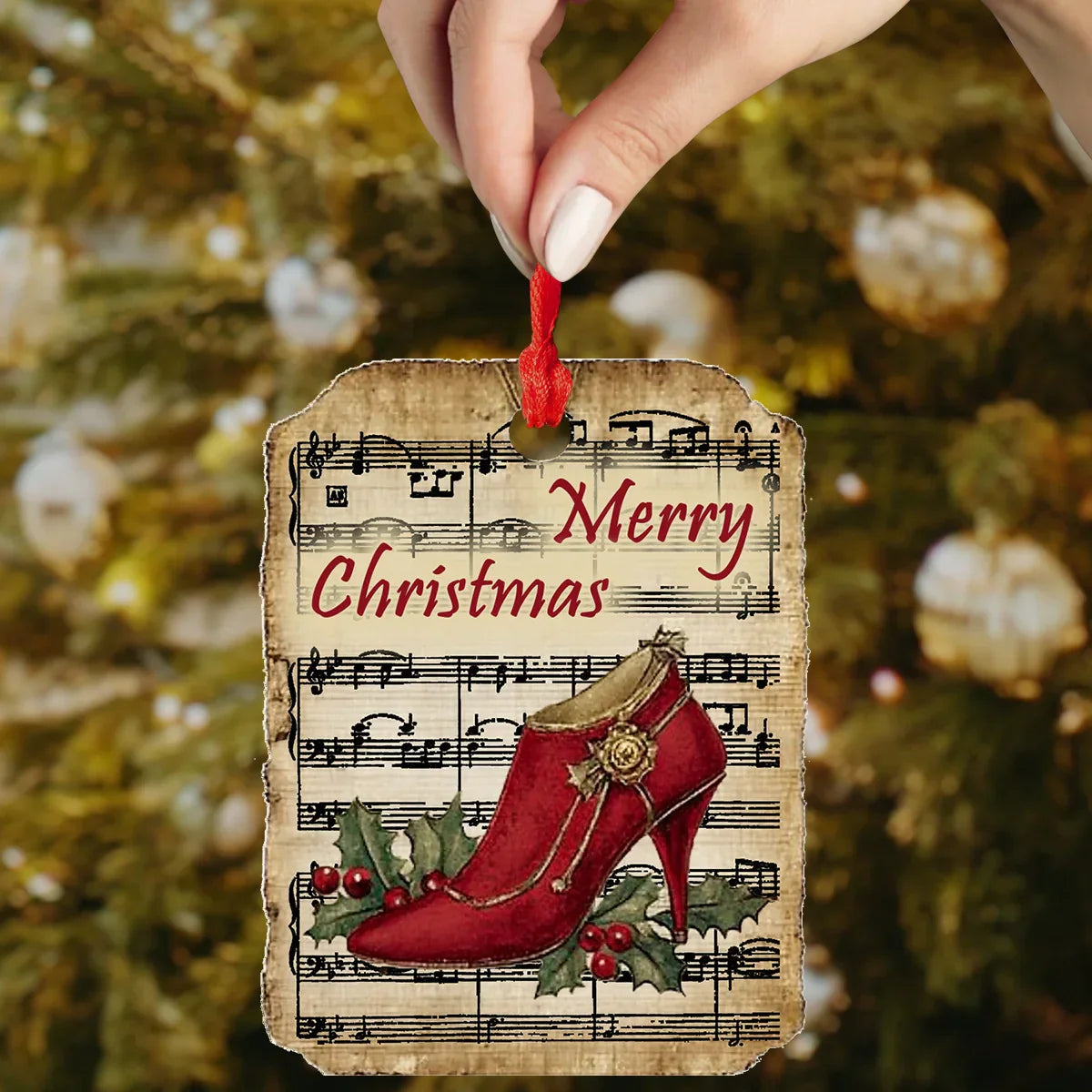 Shineful Acrylic Ornament Santa Christmas Song Set