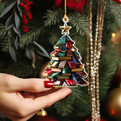 Shineful 2D Acrylic Ornament Book Lover Tree Charm