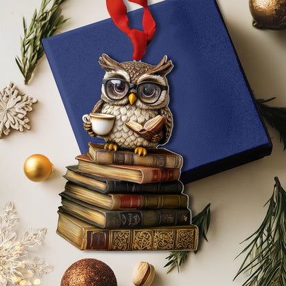 Shineful 2D Acrylic Ornament The Wise Bookworm Owl