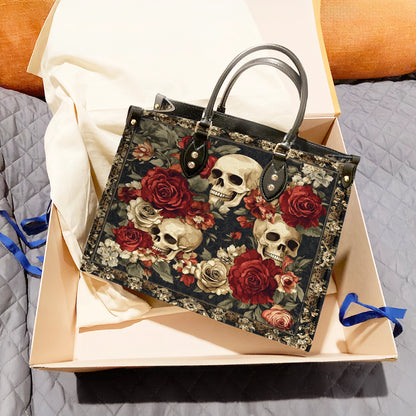 Shineful Leather Bag Crimson Skull Bloom