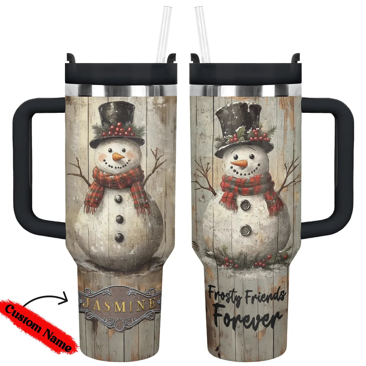 Shineful Tumbler Personalized Frosty Friends Forever Christmas